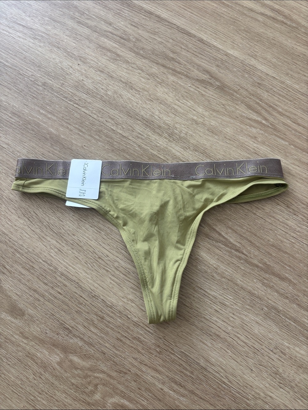 NEW Calvin Klein Olive Green Thing w/ Logo Waistband
